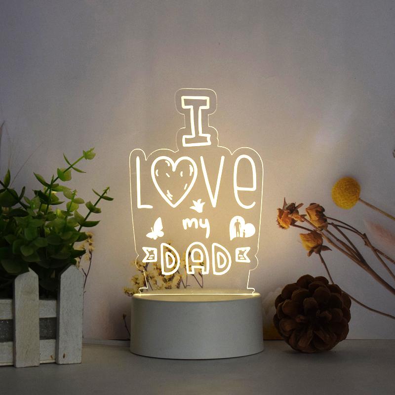 Customize Acrylic 3D Illusion LED Warm White Night Light for Living Room Kids Bedroom Decorative Lamp with USB Power