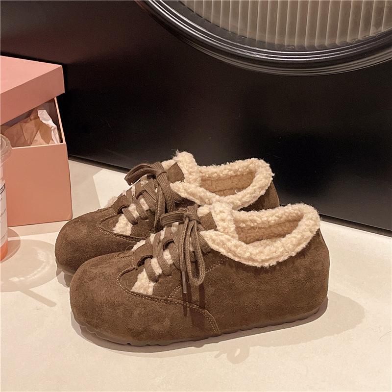 

Women s Large Size Soft Sole Winter Warm Fur One Snow Boots Padded Lined Ankle Boots Non-Slip Hiking Casual Sports Cotton Boots Fur Shoes 40 темно-коричневого