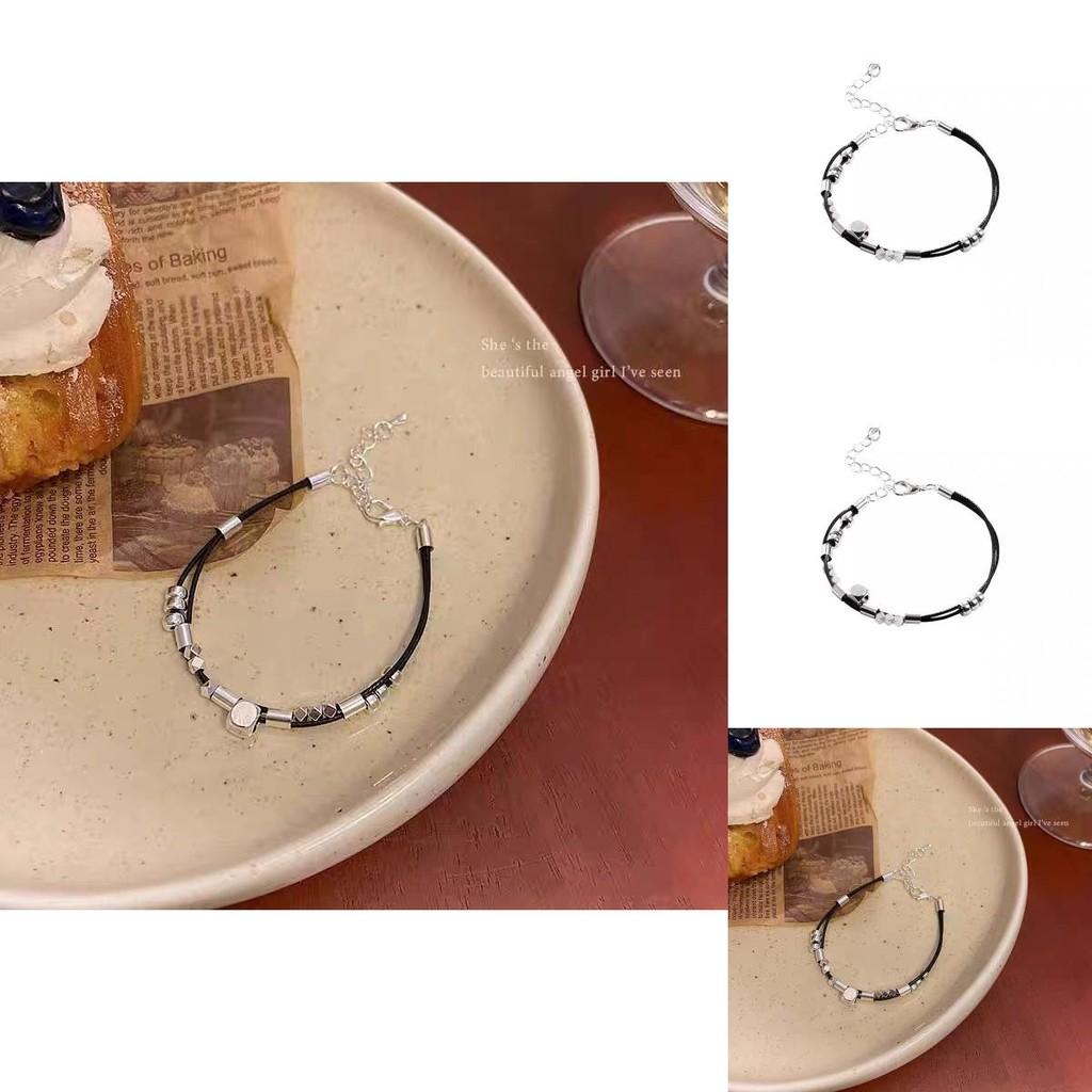 Trendy Alloy Geometric Silver Square Leather Bracelet For Summer 2024