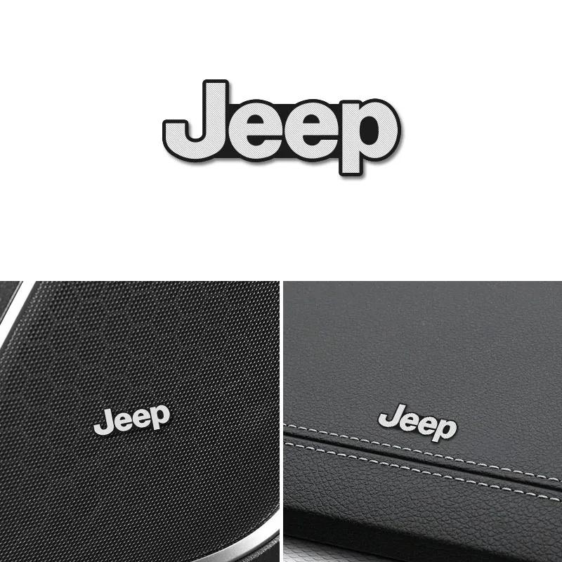 4PCS 3D Metal Car Speaker Logo Decals Stickers Fit for Jeep Renegade Wrangler JK Grand Cherokee Auto Interior Decor Accessories