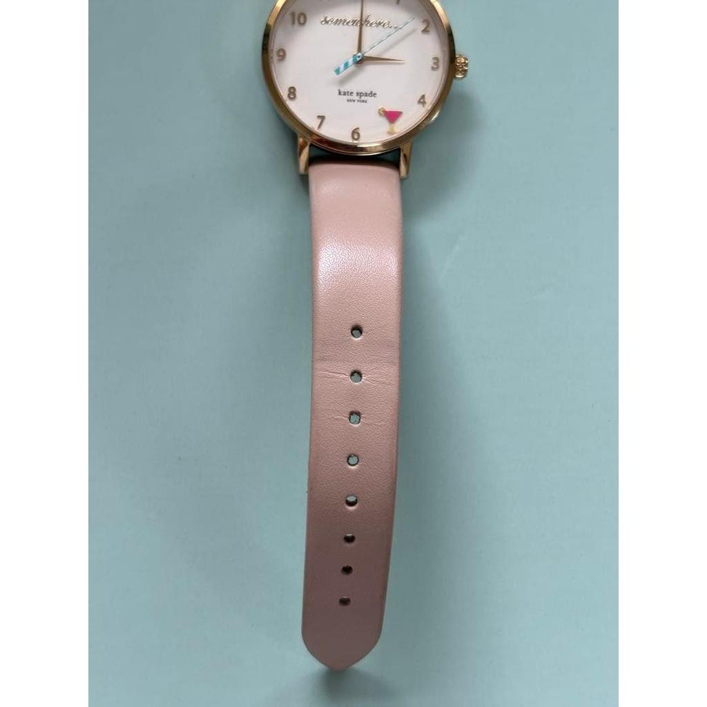 Used kate spade cocktail metro pink beige analog watch