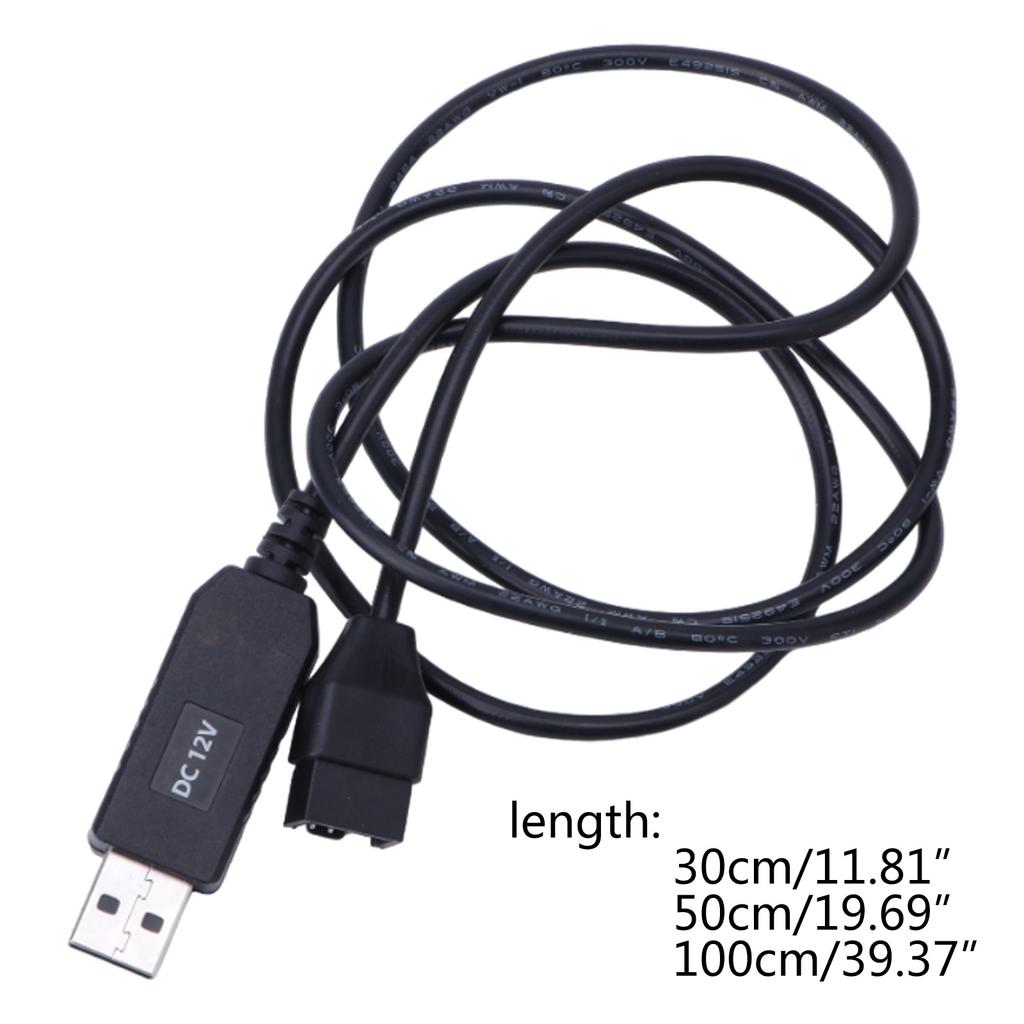 Full Speed 12V/5V Voltage Step-Up USB To 4Pin PC Fan Sleeved Power Adapter Cable Usb A Male/Small 4pin 30/50/100CM