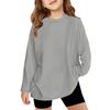 Boy And Girls Solid Color Long Sleeved T-shirt Round Neck Solid Color T-shirt