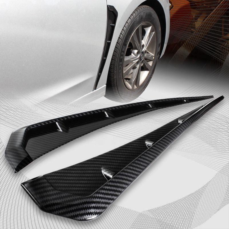 Carbon Fiber Black Exterior Car Fender Side Vent Air Wing Trim Cover Universal