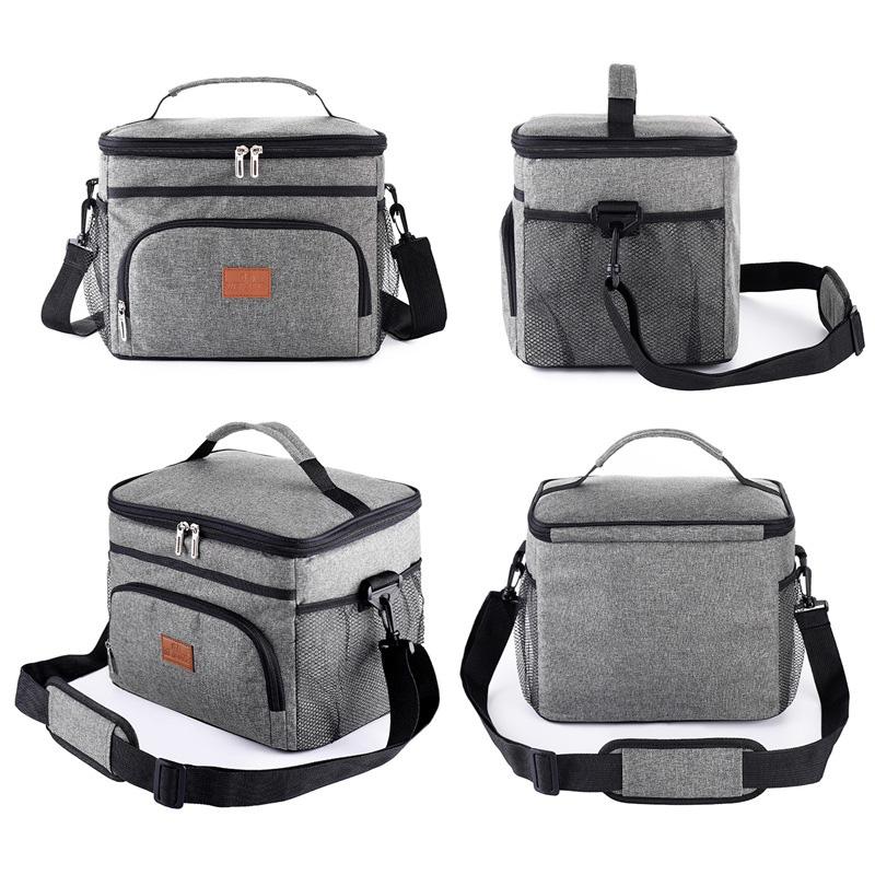 15L Large Capacity Oxford Cloth Lunch Cooler Bags Box for Women Men Outdoor Travel Insulated Picnic Bags with Shoulder Strap