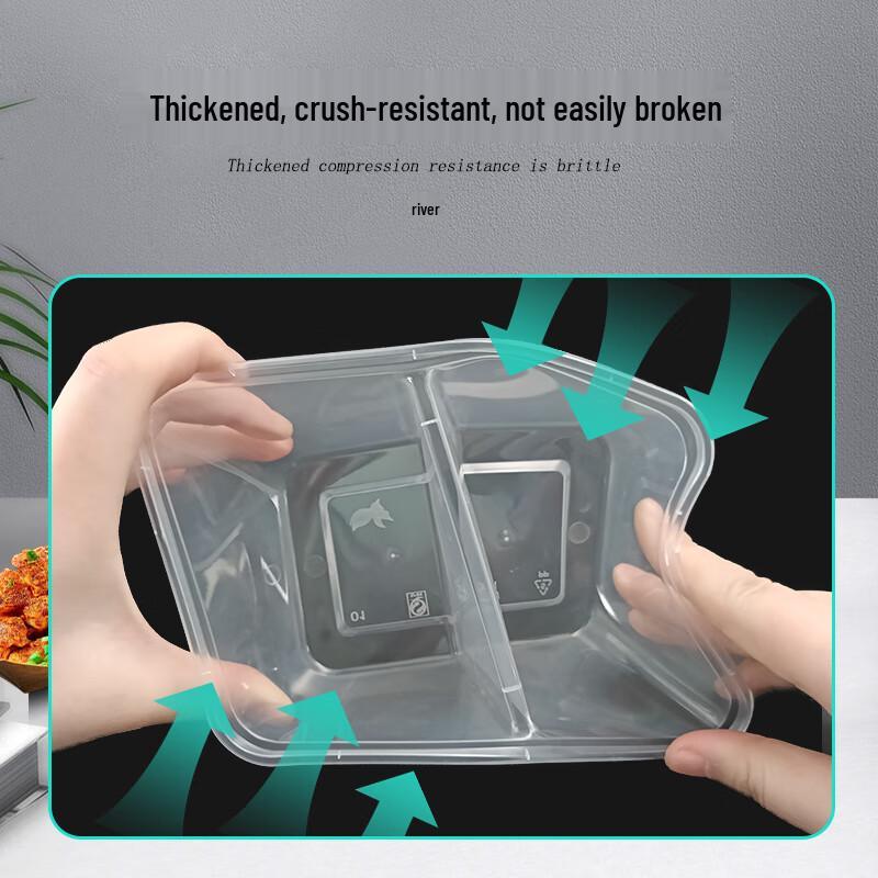 Disposable Rectangular Double-Compartment Food Container