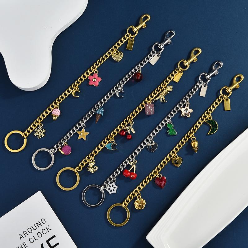 Versatile Flower Cherry Keychain For Women Trendy Messenger Bag Chain Creative Cute Bag Pendant Decoration Accessories Gifts