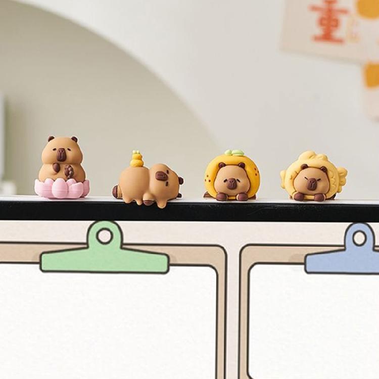Computer Monitors Decoration Cartoon Capybara Animal Figurines Toy for Computer Screens Keyboards Dashboards Decors
