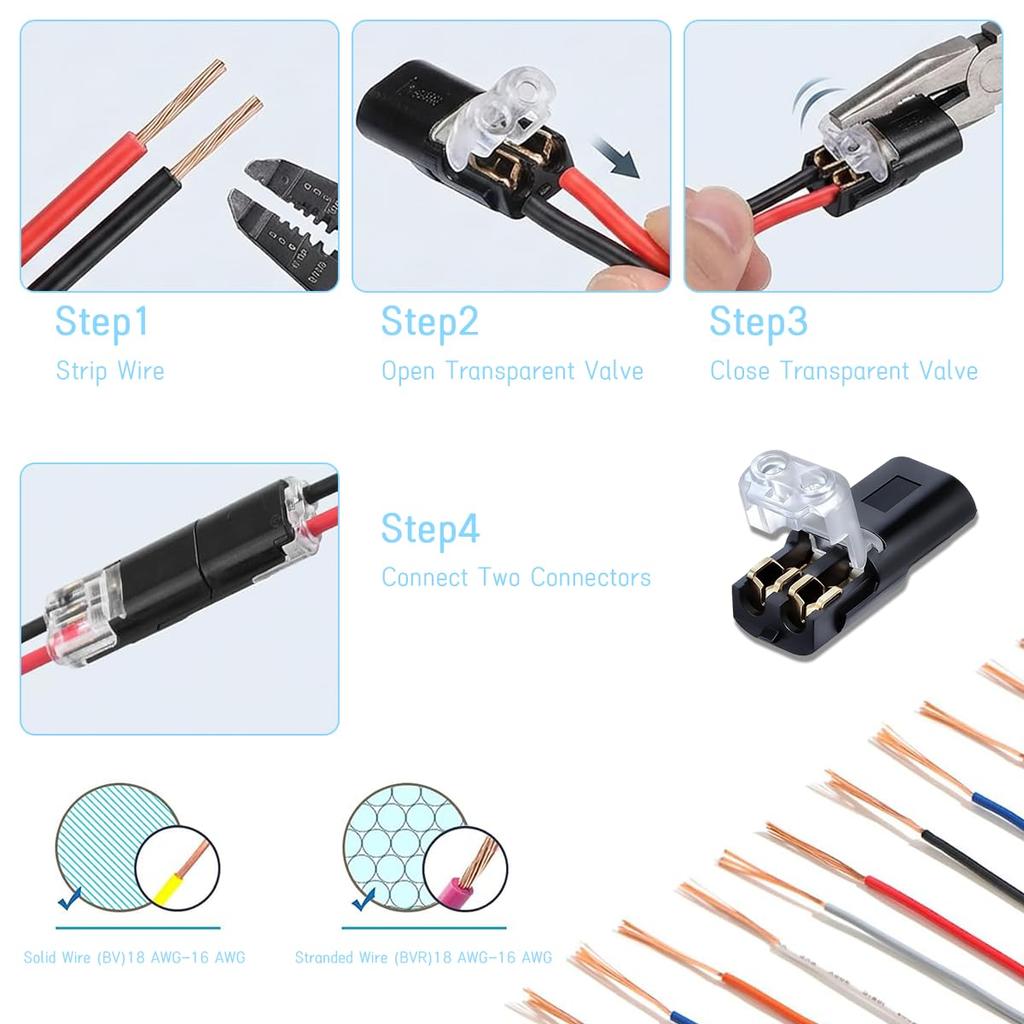No-Stripping, No-Soldering -Wire Plug Quick Connector