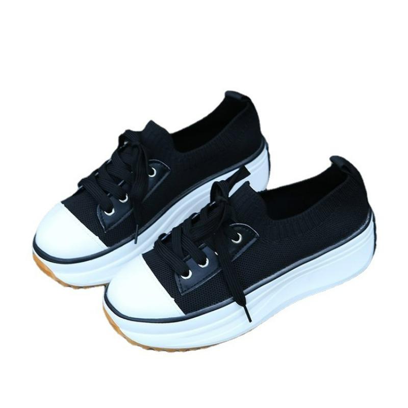Mode Plateauschuhe Sneaker 2024 Neue Sneaker Damen Flach Lässig Sommer Mode Mesh Atmungsaktiv Walking Damenschuhe Zapatos De Mujer