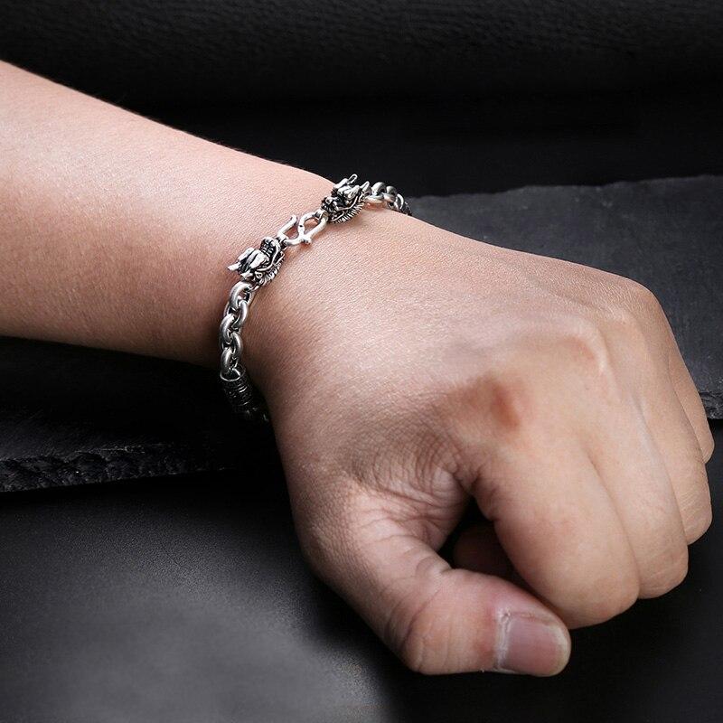 

S925 Серебро Новый Браслет Благословение Кран Мужской Модный Мужской Личность Модный Властный Простой Ретро Ювелирные Аксессуары