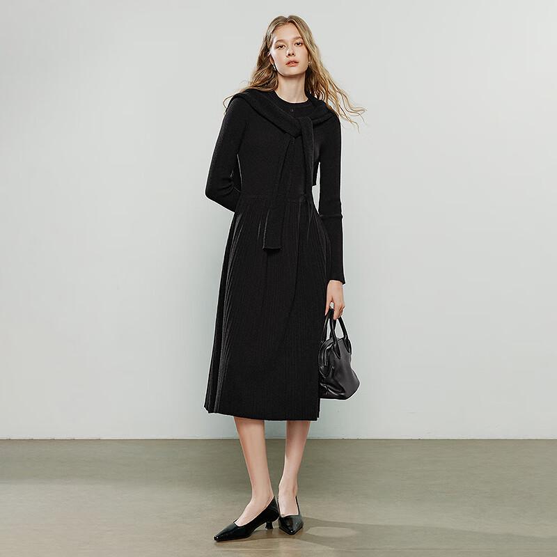 Chuyu Women's High-Sense Commuter Knitted A-Line Dress