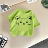 Girls' Cute Printed Loose Short Sleeve T-shirt - Summer Round Neck Top