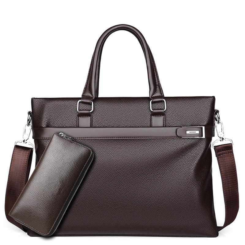 Men's Cross-Border Business Briefcase: Soft PU Leather Messenger Bag, Casual Shoulder Tote, Trendy Computer Handbag