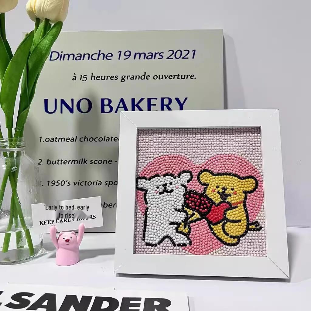 Ins Line Puppy Diamond Painting DIY Cute Cartoon Handmade Educational Gift for Kids