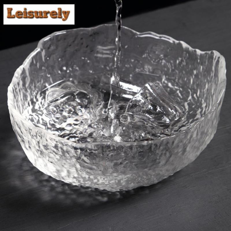 120ml Große Glasspülwanne mit Hammerschlagmusterverdickt Hitzebeständig Teerückstandseimer Pinselwaschbecken Obstschale