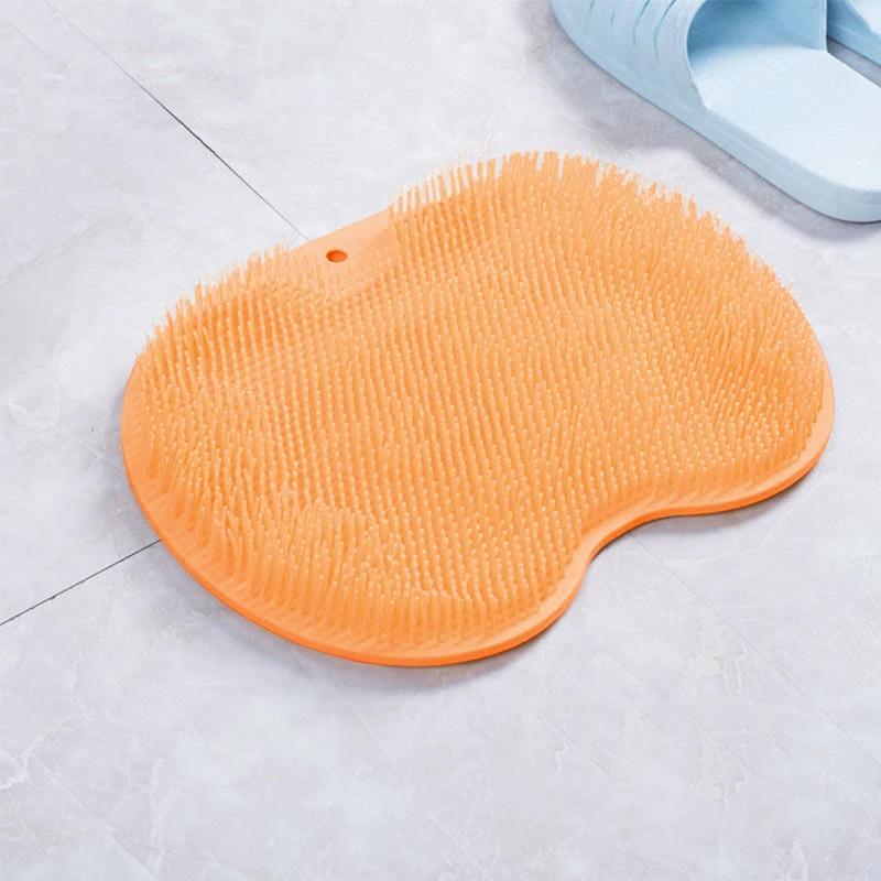 

1 PC Silicone Shower Brush with Suction Cup for Easy Removal of Dead Skin On The Back and Feet, Anti Slip Bathroom Accessory оранжевый