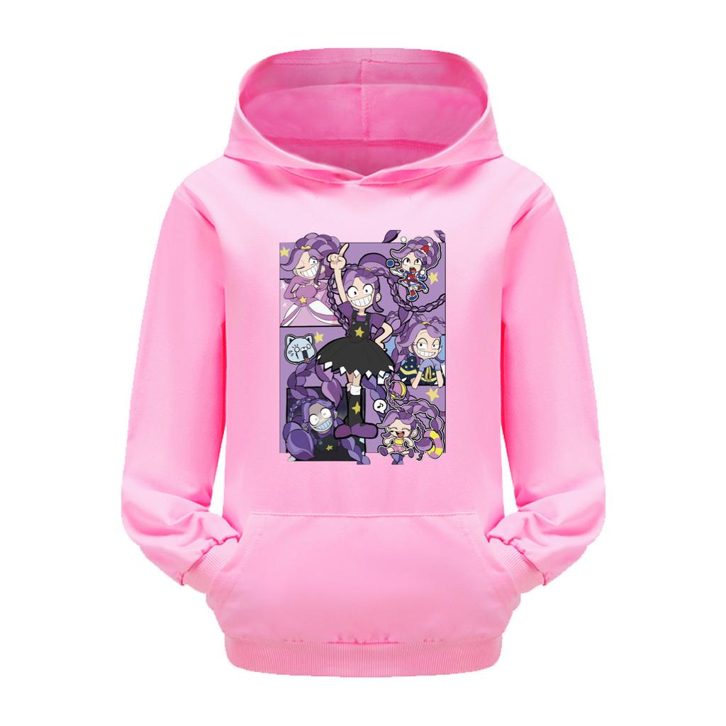 5623 Kids Girls Lily Lovebraids Anime Causl Pocket Long Sleeves Hoodies 110cm розовый