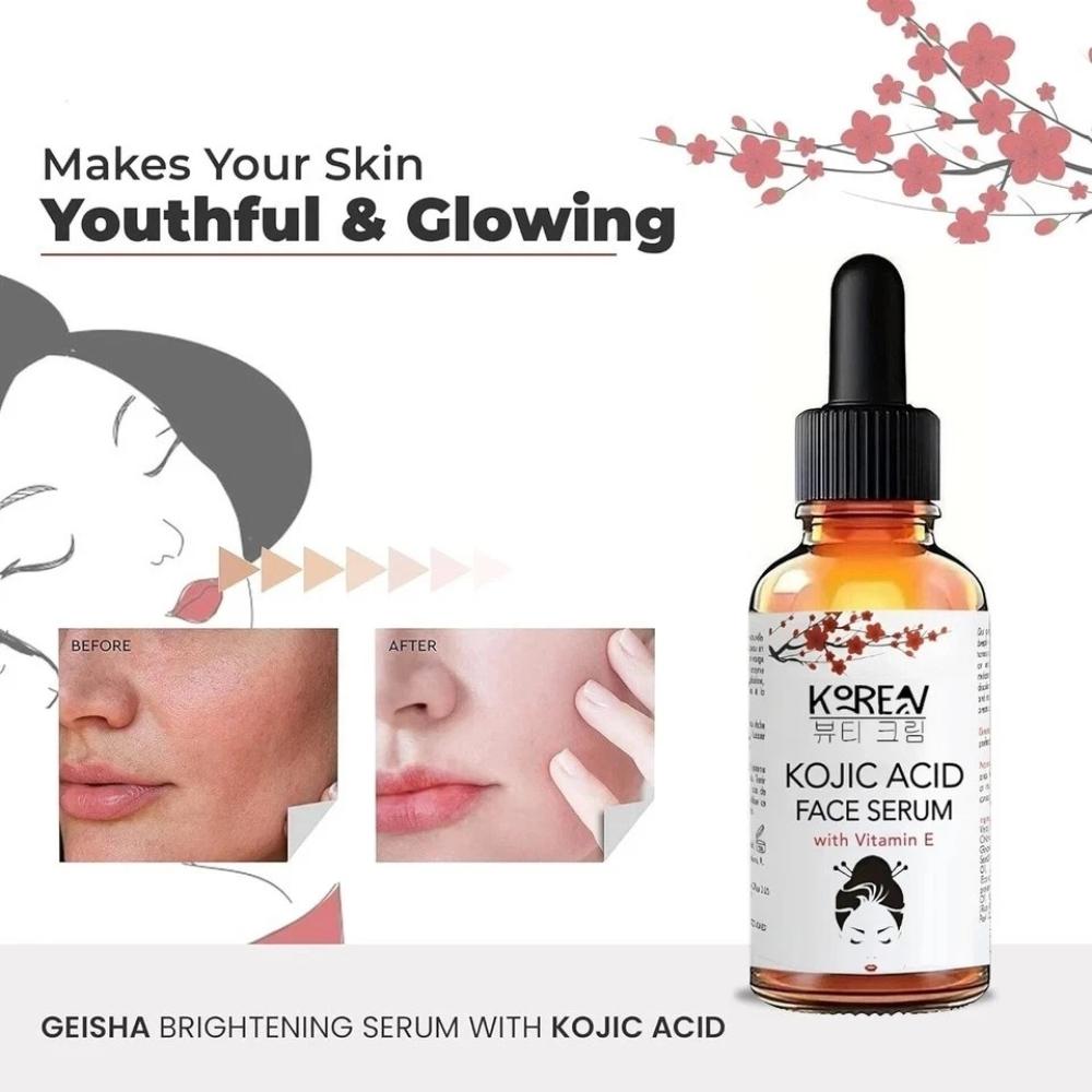 3Pcs Kojic Acid Serum - Collagen Face Serum for Skin Lig_htening - Anti Aging Face Serum - Dark Spot Correcting Glow Serum 30ml