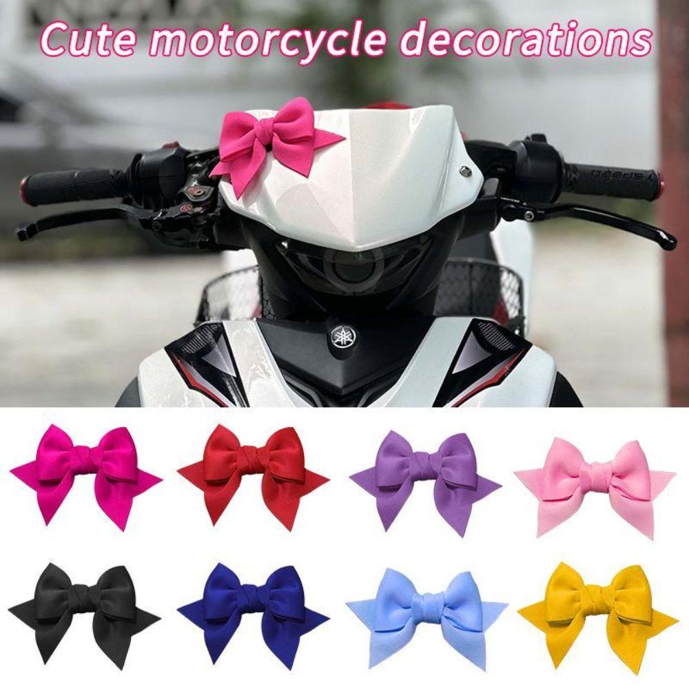 Lightweight Motorcycle Helmet Bow Self Adhesive Electric Bike Tail Decor Scooter Accessories