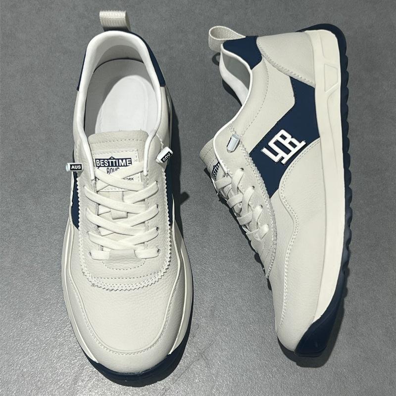 Grenzüberschreitende Herrenschuhe Neue Leder Kleine Weiße Schuhe Ultraleicht Weichsohlige Forrest Gump Schuhe Atmungsaktive Deutsche Trainingsschuhe Sport