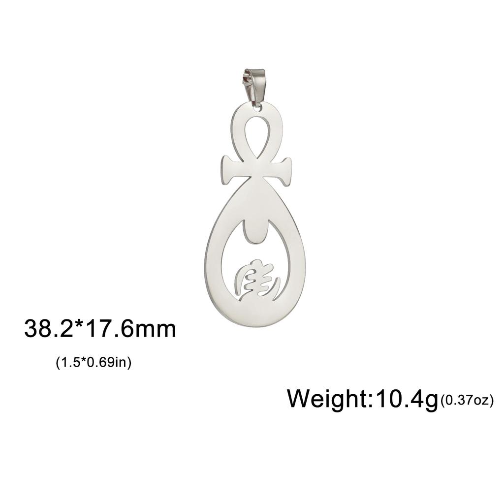 LIKGREAT Egyptian Ankh Cross Egypt Eye Pendant for Necklace Earrings Stainless Steel Eye of Horus Charms for Jewelry Making DIY