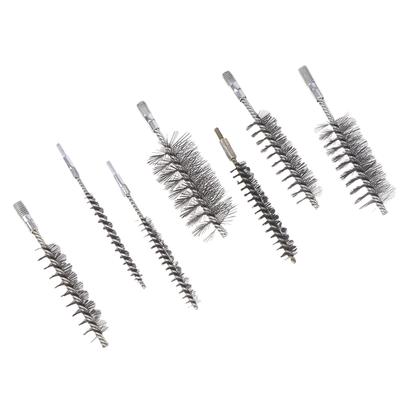 1 Stück Kaminreinigungsbürste zum Reinigen und Polieren von Rohren, 10–50 mm Drahtbürste mit Gewinde, Metallgriff, Edelstahlbürste