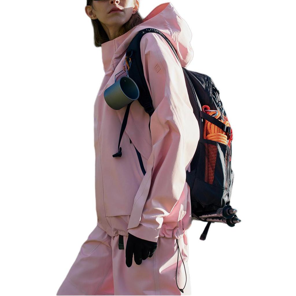 Fila Fleece Fitness Loose Hooded Hiking Waterproof Windproof Breathable Jacket Men Jackets Dark-Cherry-Blossom-Pink A51M441703F-PK