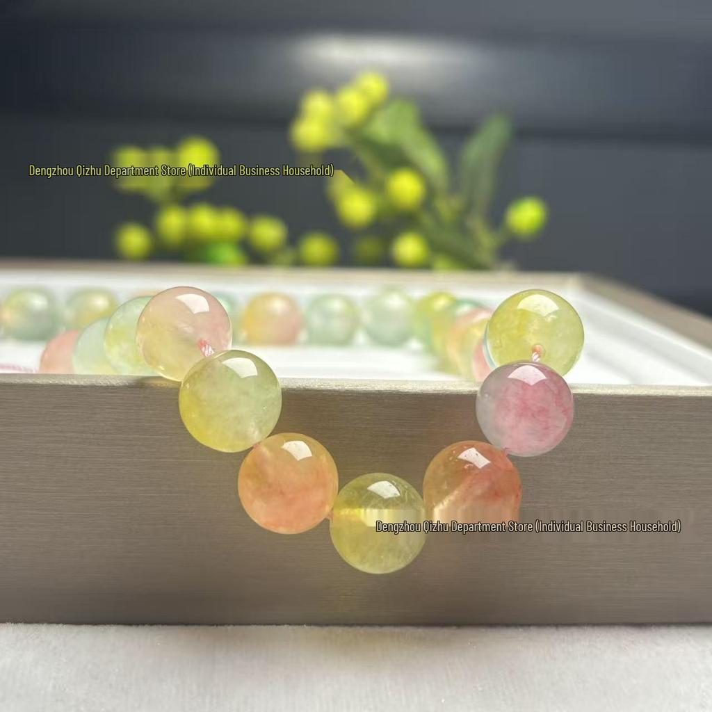 Colorful Chalcedony Tourmaline Beads: Multi-Gem Round Beads for DIY Bracelet & Necklace Jewelry