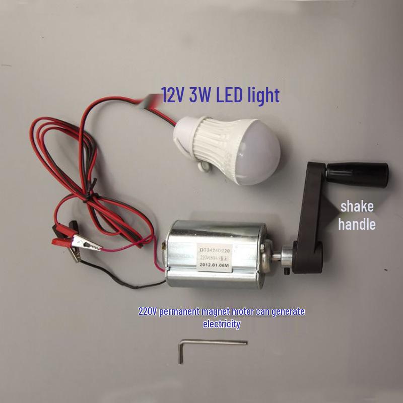 High-Power DC Motor Wind Turbine & Hand-Crank Generator