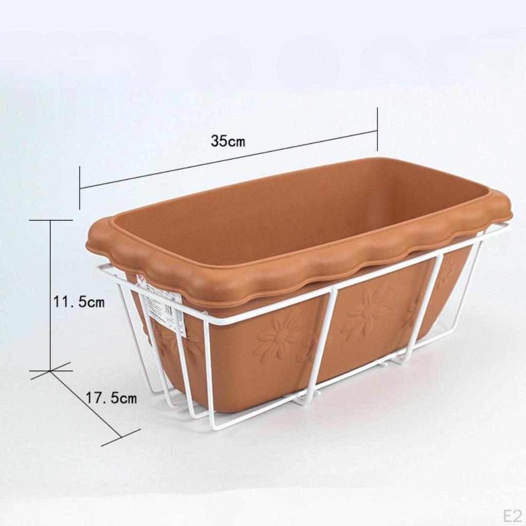 Balcony Railing Flowerpot with Tray And Rack for Outdoor