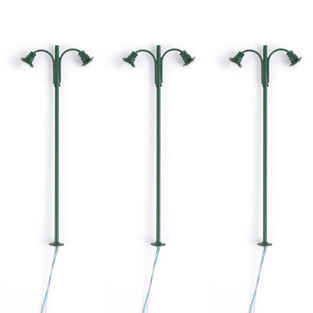 Complete Set Of 3 Model Railway Lattice Mast Lights LED Illumination With Series Resistors For Voltage Control