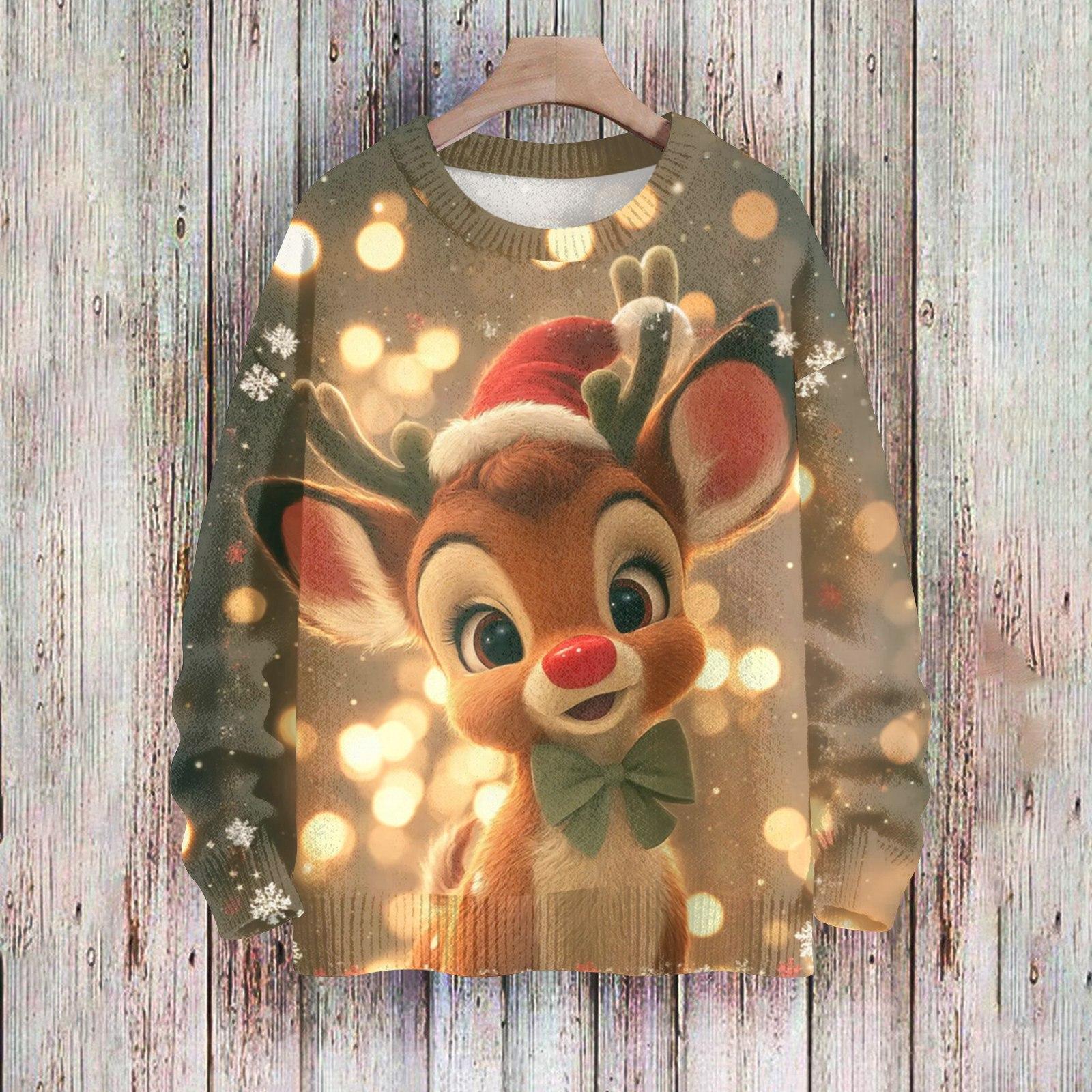 Christmas Sweatshirts For Women Knit Sweater Cute Shirt Fall Crewneck Pullover Tops XXXXXL 2313₽