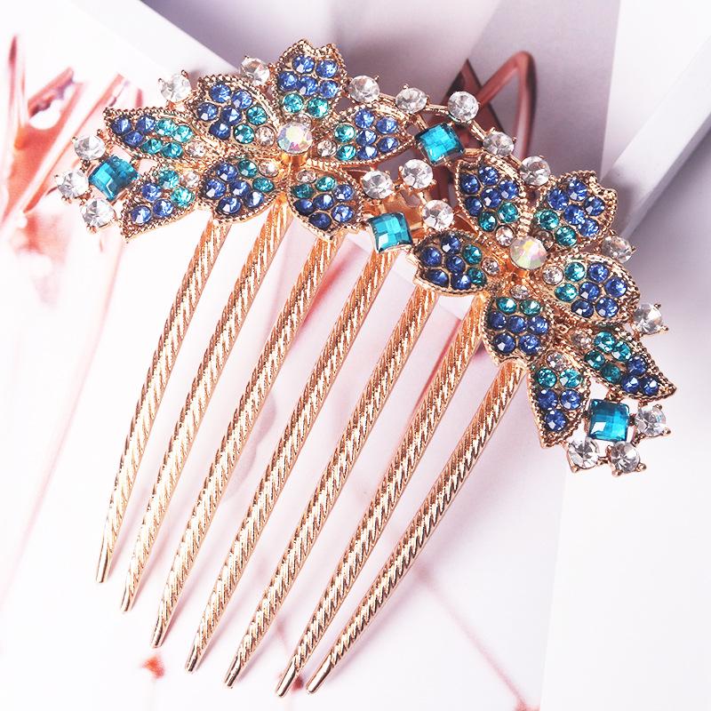 Μεταλλική Χτένα Μαλλιών με Επτά Δόντια και Στρας και Φουρκέτα - Κορεατικό Στυλ