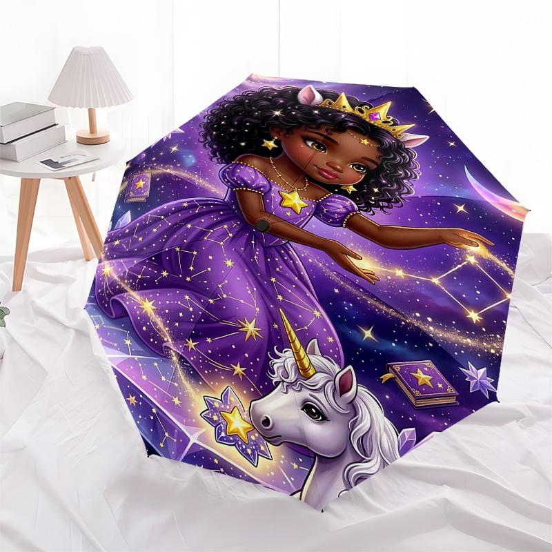 1PC Celestial Princess Umbrella-8-Rib Reinforced, Automatic Open, Lightweight & Durable, Fashion Accessory for Outdoor, Beach L0370