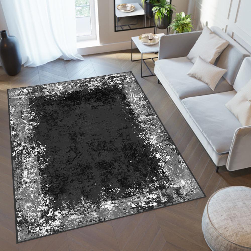 

Ковер с принтом Rovigo Home моющийся RVGHOME0333 50x80 чёрный