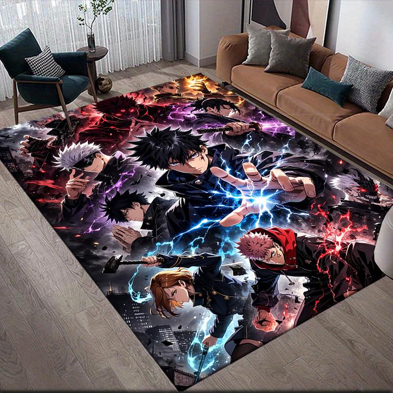 Jujutsu Kaisen Characters Anti-Slip Rug, Rectangular Carpet for Living Room, Bedroom, Sofa  Game Area, Home Decor 60x90cm