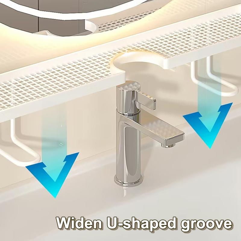 Over Sink Faucet Storage Shelf Food Safe Large Capacity Hollow Drain Holder for Kitchen Bathroom Daily Use