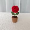 Sunflower Crochet Flowers Hand-knitted Flower Potted Rose Tulip Woven Bouquets Wedding Birthday Valentine's Day Gift Room Decor