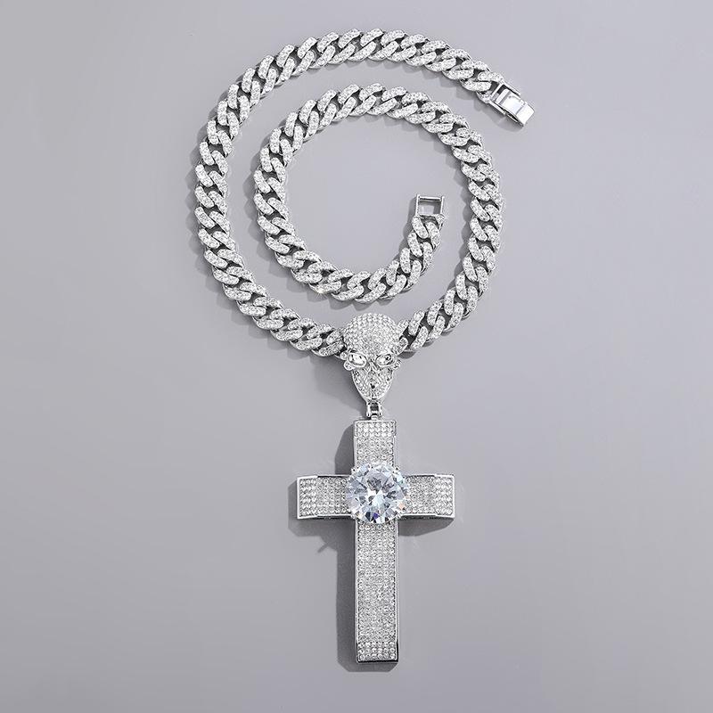 Personalized Skull Cross Rhinestone Pendant for Men – High Quality, Popular European  American Hip Hop Style