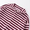 Cardigans rayés en maille ample Printemps Automne pour femmes Col roulé décontracté Fermeture éclair Rose Manteau pull Maille pour femmes Streetwear