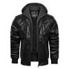 New men's clothing men's detachable hooded leather jacket zipper PU jacket European and American large size fashion jacket