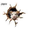 Reusable Glass Window Stickers Peeking Mouse Wall Sticker, 3D Broken Hole Effect Decals, Funny Decals Stickers, Removable PVC Art for Bedroom