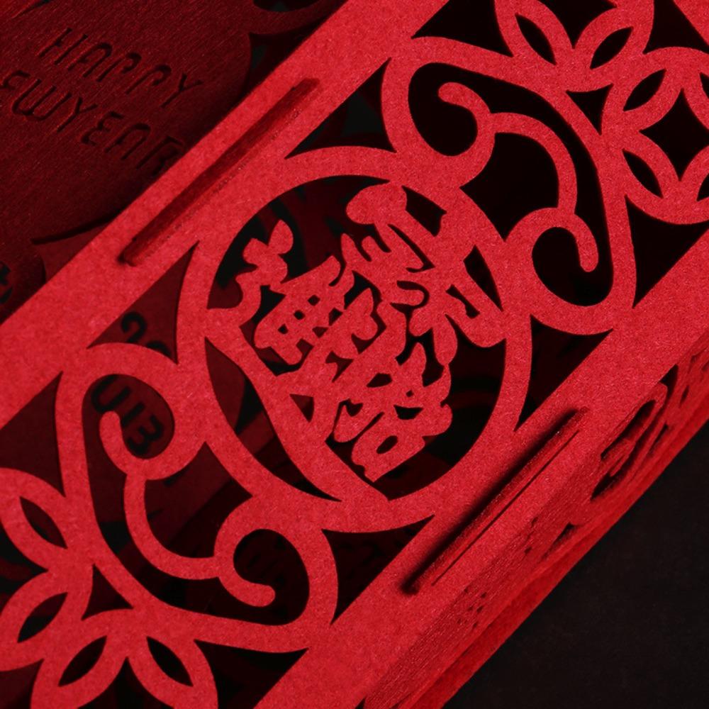 Retro Spring Festival Lanterns Non-woven Chinese Lantern Chandelier Fuzi Lantern Home