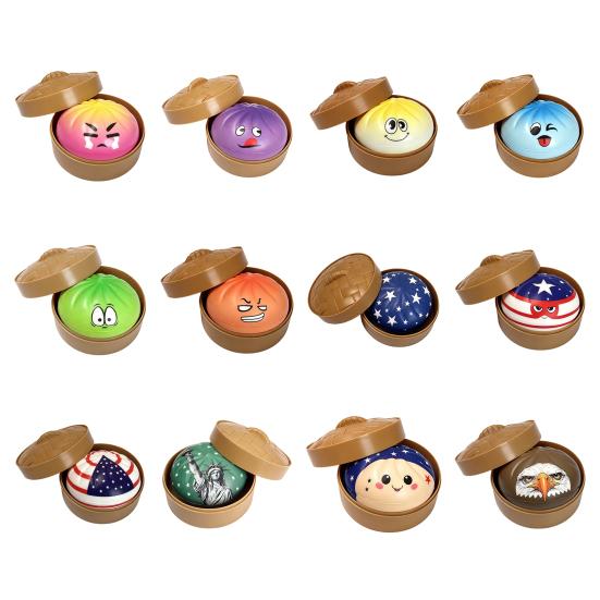 Steamed Bun Squeeze Toy Soft TPR Fidget Toy Portable Fun Vent Toy for Kids And Adults Office Desk Stress Reliever