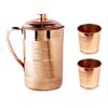 Pure Copper Jug for Health Benefits Drinking Water 2000 Ml with 2 Piece Copper Glasses 250 Ml
