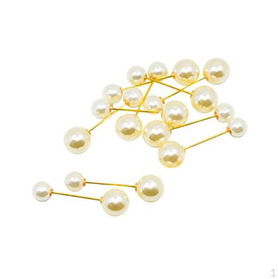 10 Pieces Double Shining Pearls Brooch Pin Buckle Clothing Decor - Assorted Size