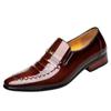 REEHEMES Men's British Business Dress Leather Shoes Men's Breathable Pointed Bright Leather Korean Edition Men's Shoes Leather Shoes