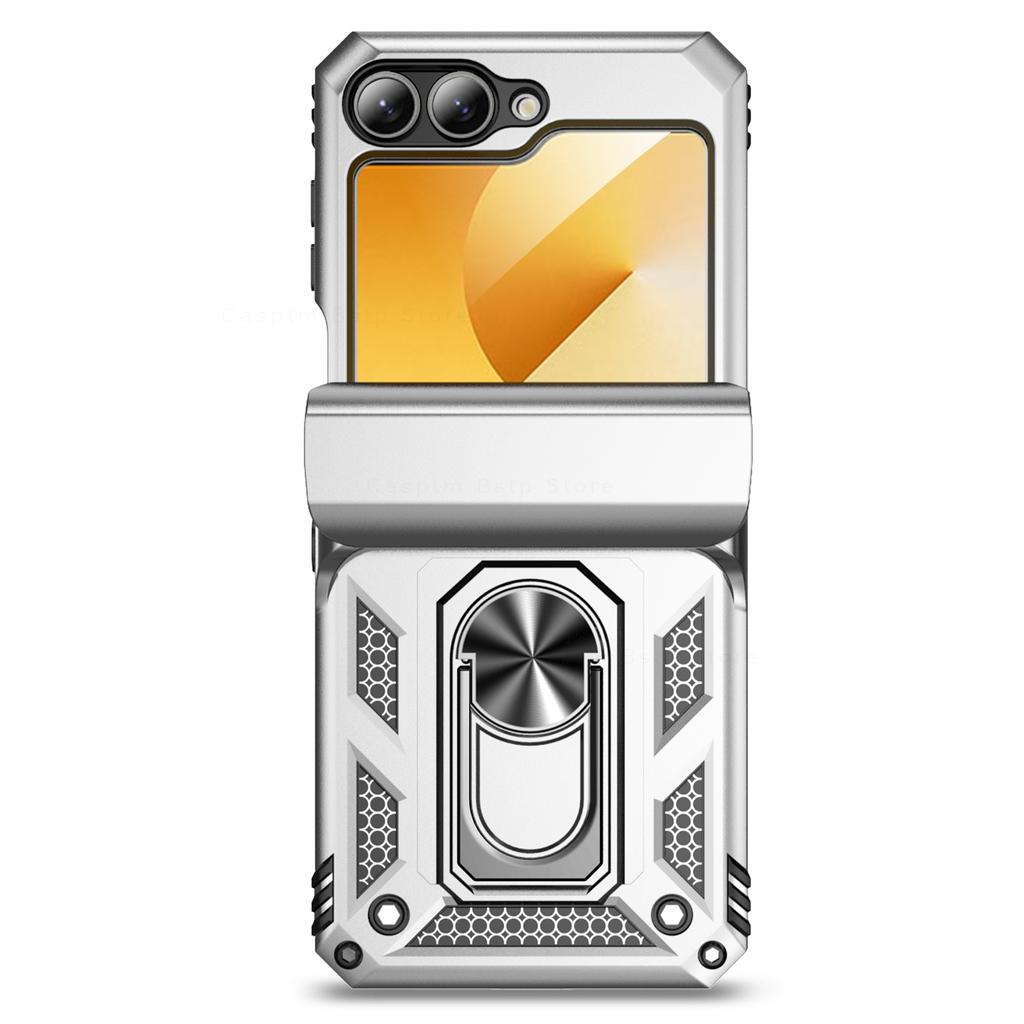 Ring Funda For Samsung Z Flip 6 5 4 5G Case With Stand Holder Cover For Samsung Galaxy Z Flip6 zflip6 Flip5 Flip4 Armor PC Cases