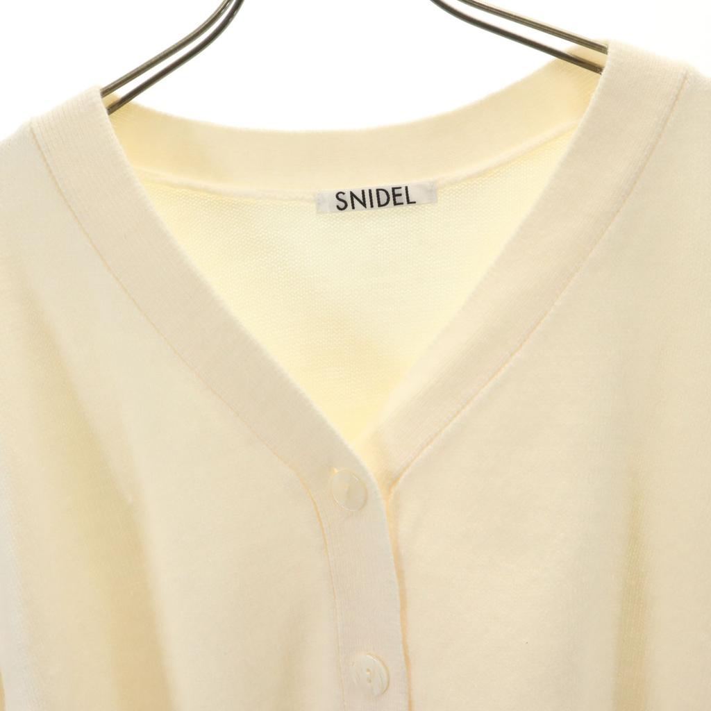 SNIDEL Langarm V-Ausschnitt Strickcardigan F Weiß-System Damen Gebraucht